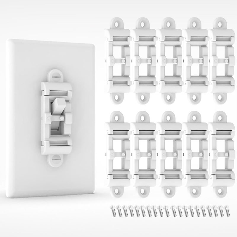 SOZULAMP Child Proof Light Switch Cover Guard 10 Pack - Unbreakable Toggle Switch Protector for Kids Safety, Smart Home & Security, 24/7 Protection,White - Image 1
