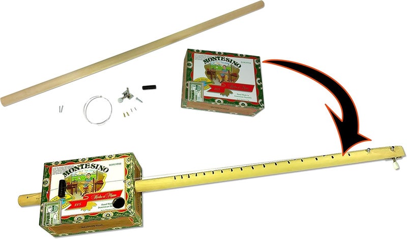 C. B. Gitty One-string Cigar Box Guitar DiddleyBow Kit - Easy to Build, all parts, hardware & instructions included - Image 1