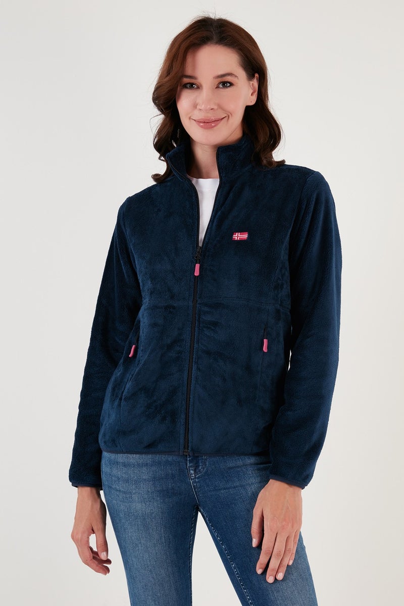 Lela Slim Fit Anti-Pilling Non-Pilling Soft Textured Zippered Fleece Cardigan Women's Cardigan 5907017 - Image 2