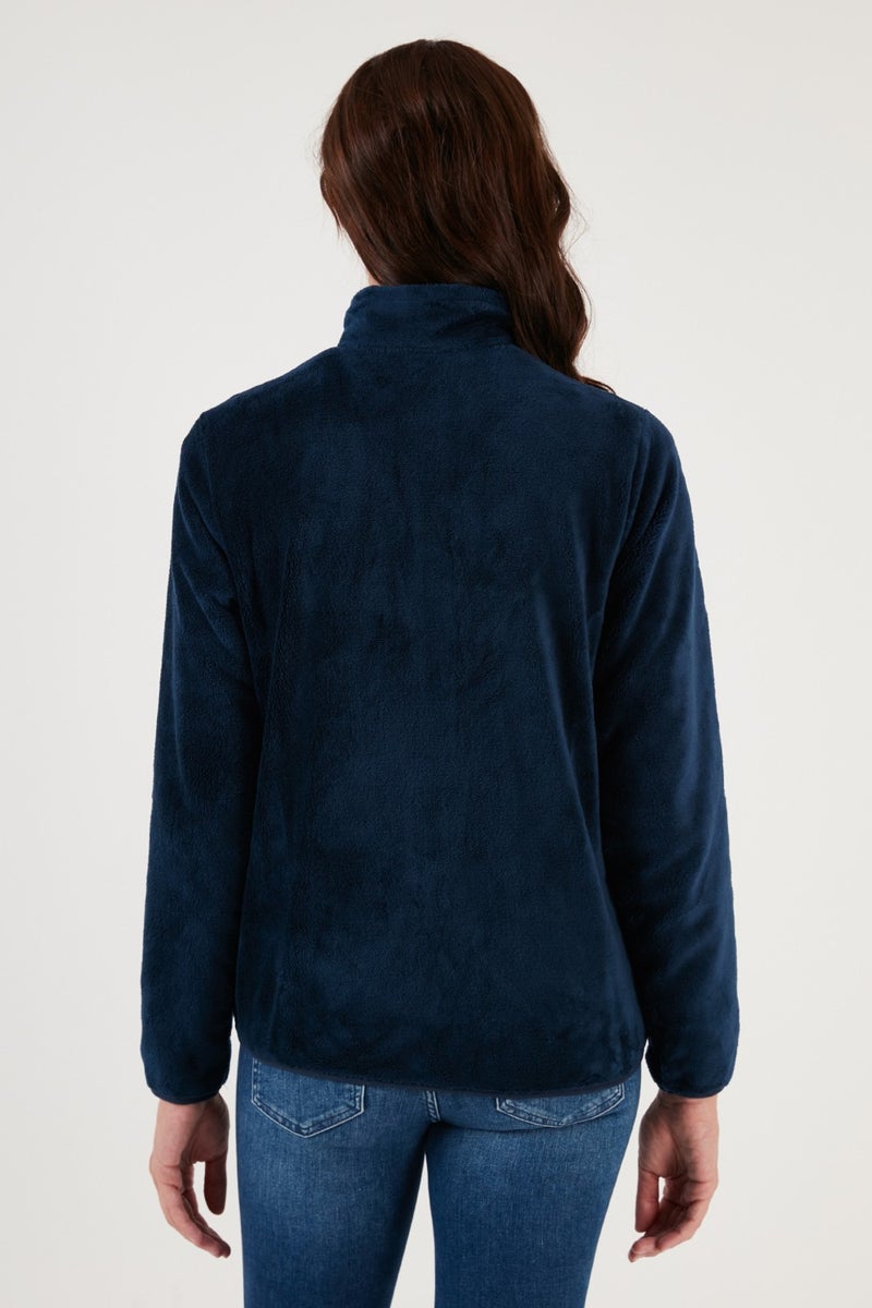 Lela Slim Fit Anti-Pilling Non-Pilling Soft Textured Zippered Fleece Cardigan Women's Cardigan 5907017 - Image 5