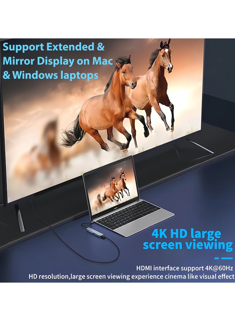 SMART SOURCE SMART SOURCE 7-in-1 USB C Hub Multiport Adapter with 4K HDMI, USB 3.0/USB 2.0 Ports, 2 USB-C Ports, SD & MicroSD Card Reader – Type-C Docking Station for MacBook Pro/Air, iPad Pro, Windows Laptops, Tablets & Phones - Image 4