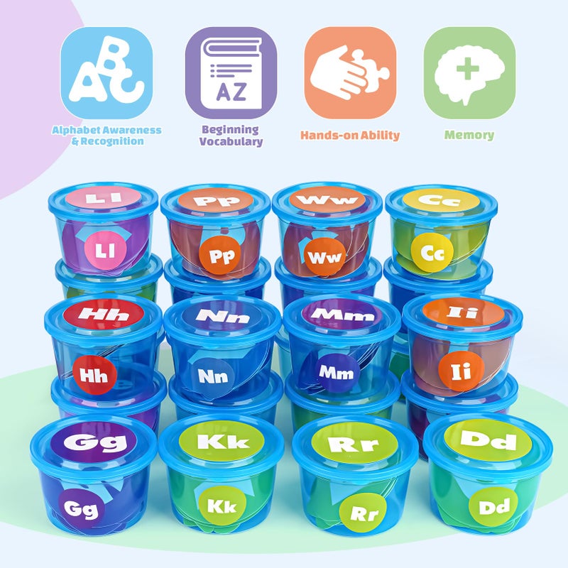 Joyreal Alphabet Learning Toys for Toddlers - 26 Alphabet Soup Sorters with 245 Flash Cards for Early Letter Awareness & Recognition - Fun Education Classroom Supplies Alphabet Sounds Teaching Games - Image 4