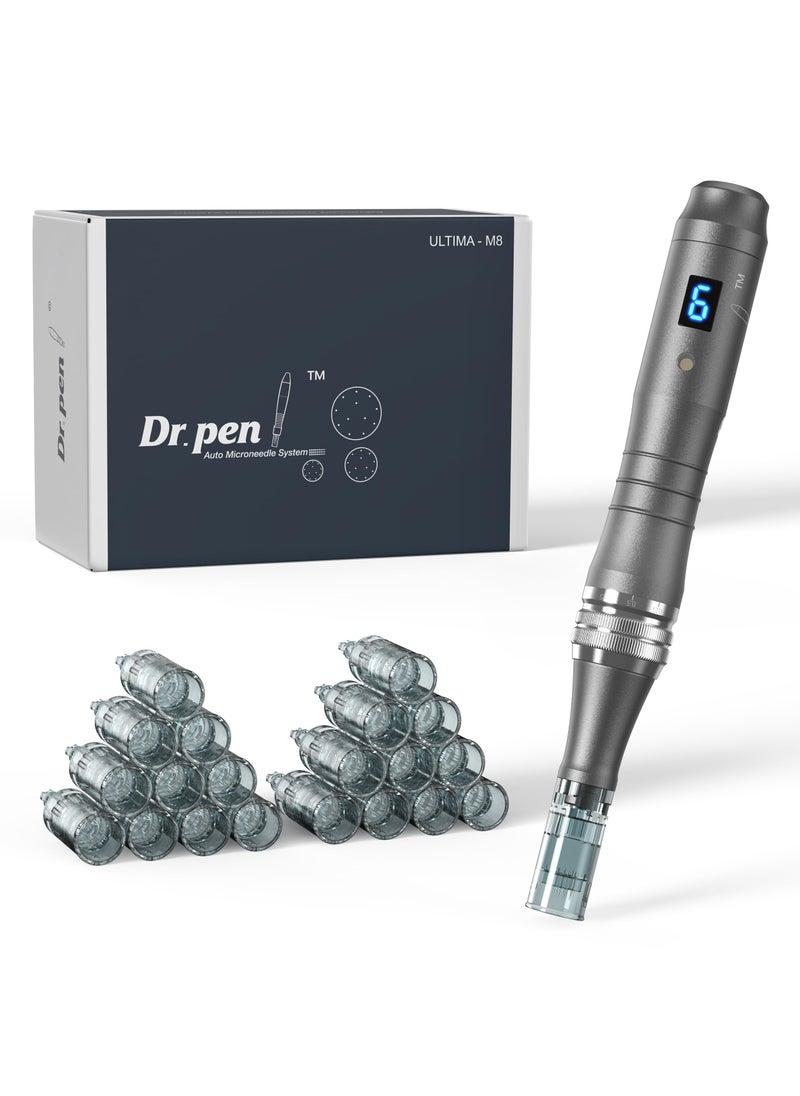 Dr.pen - قلم ديرما ميكرونيدلينغ الاحترافي مع مجموعة من 20 قطعة من حقنة ديرمابين اللاسلكية للاستخدام المنزلي للعناية بالبشرة - Image 1