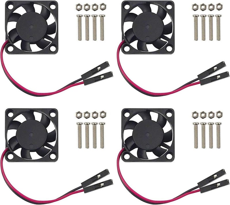Easycargo 30mm Fan 5V 3.3V DC Quiet Fan for Raspberry Pi 5 4 3B+ 3007 (4-Sets) - Image 1