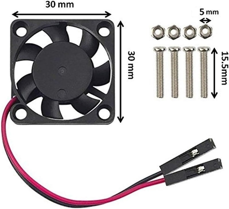 Easycargo 30mm Fan 5V 3.3V DC Quiet Fan for Raspberry Pi 5 4 3B+ 3007 (4-Sets) - Image 2