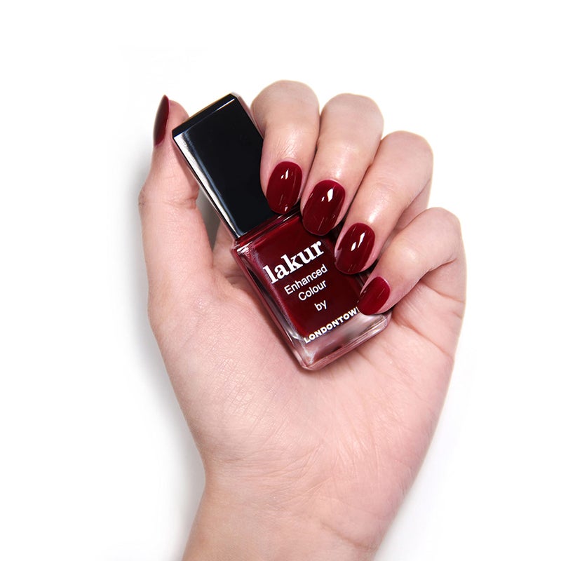 LONDONTOWN Lakur Nail Polish Lady Luck Dark Red - Image 4