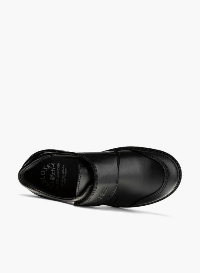 Pablosky Boys' Logo Embossed School Shoes with Hook and Loop Closure - 728410  - Image 3