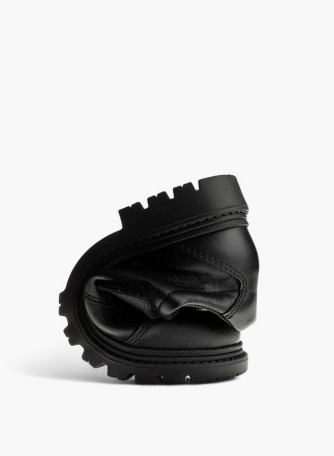 Pablosky Boys' Logo Embossed School Shoes with Hook and Loop Closure - 728410  - Image 5