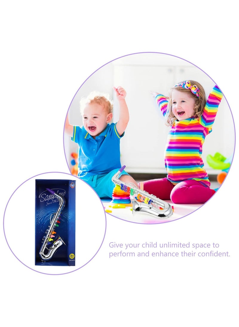 Generic - Children's Silver Saxophone Toy - Portable Musical Instrument for Toddlers, Reusable Stage Prop, Fun Simulation Music Toy, Perfect Gift for Kids (1 Pack) - Image 1