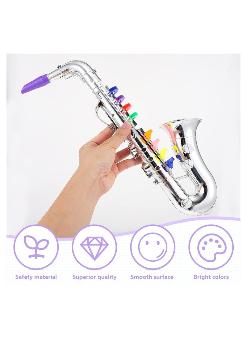 Generic - Children's Silver Saxophone Toy - Portable Musical Instrument for Toddlers, Reusable Stage Prop, Fun Simulation Music Toy, Perfect Gift for Kids (1 Pack) - Image 1