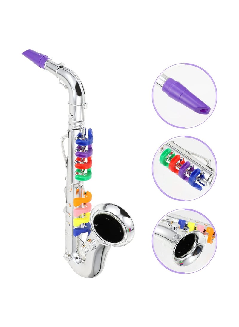 Generic - Children's Silver Saxophone Toy - Portable Musical Instrument for Toddlers, Reusable Stage Prop, Fun Simulation Music Toy, Perfect Gift for Kids (1 Pack) - Image 1