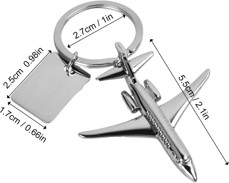 Sleek Silver Aircraft Model Keychain - Perfect Gift for Aviation Enthusiasts - Image 2