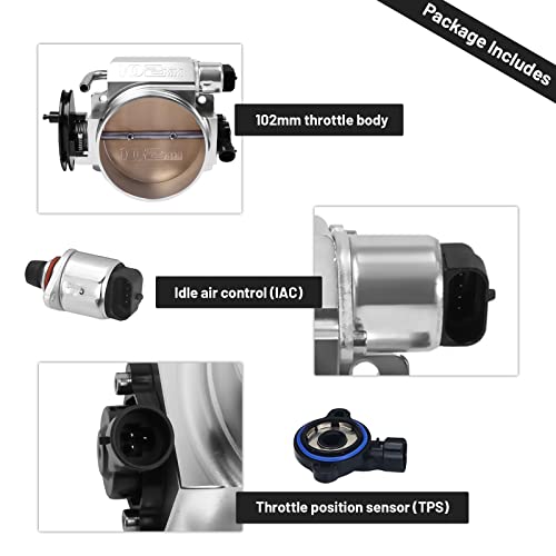 Endxedo مجموعة جسم الخانق Endxedo LS 102MM مع مستشعر موضع الخانق و IAC لـ LS1 LS2 LS3 LS6 LS7 LSX ألومنيوم فضي - Image 2