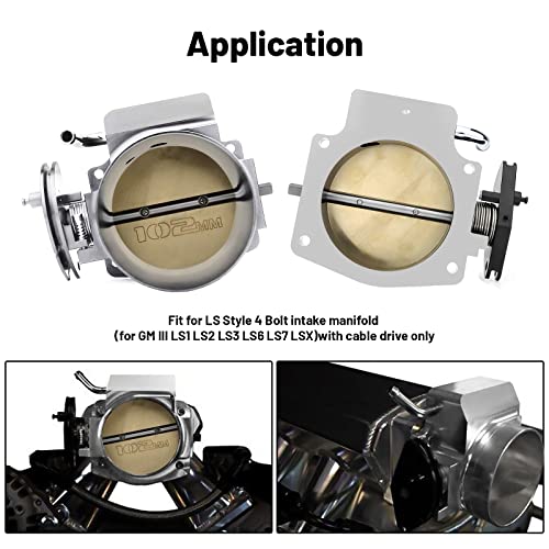 Endxedo مجموعة جسم الخانق Endxedo LS 102MM مع مستشعر موضع الخانق و IAC لـ LS1 LS2 LS3 LS6 LS7 LSX ألومنيوم فضي - Image 3