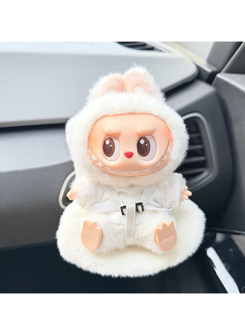 general LABUBU Car Aromatherapy Sofa Ornament 2nd Generation Sit Party Doll Safety Seat 15cm Accessories - Image 1