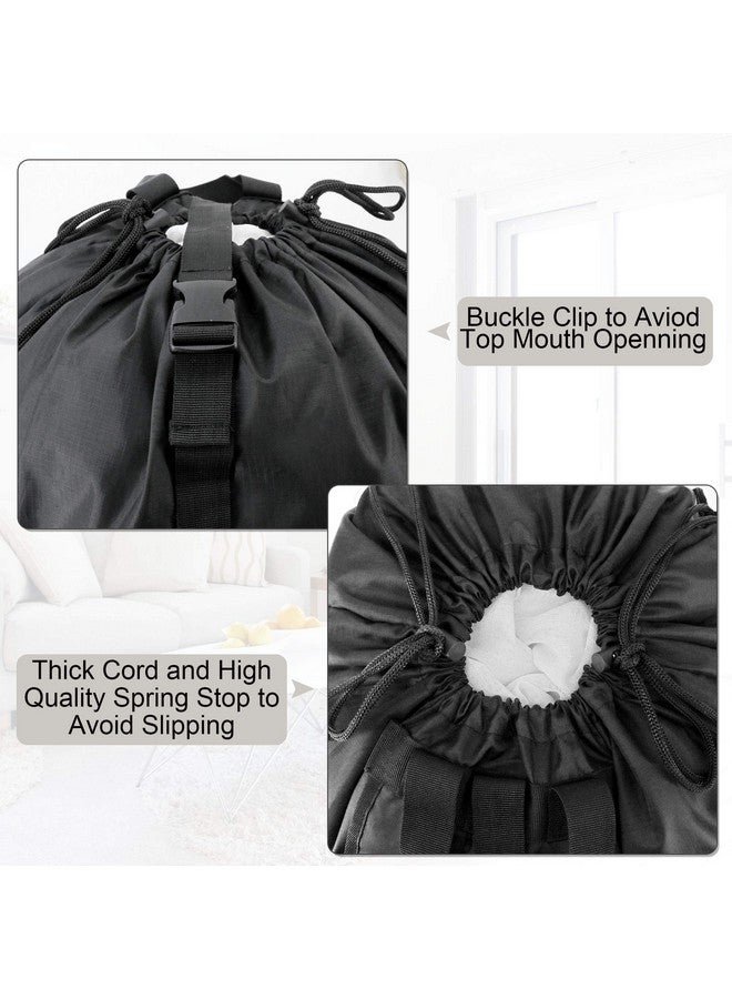 BeeGreen BeeGreen Laundry Bag Backpack w Adjustable Shoulder Straps College Dorm Essentials w Drawstring Closure for Travel Camp Heavy Duty Laundry Backpack Portable w Handle Xlarge Black  - Image 2