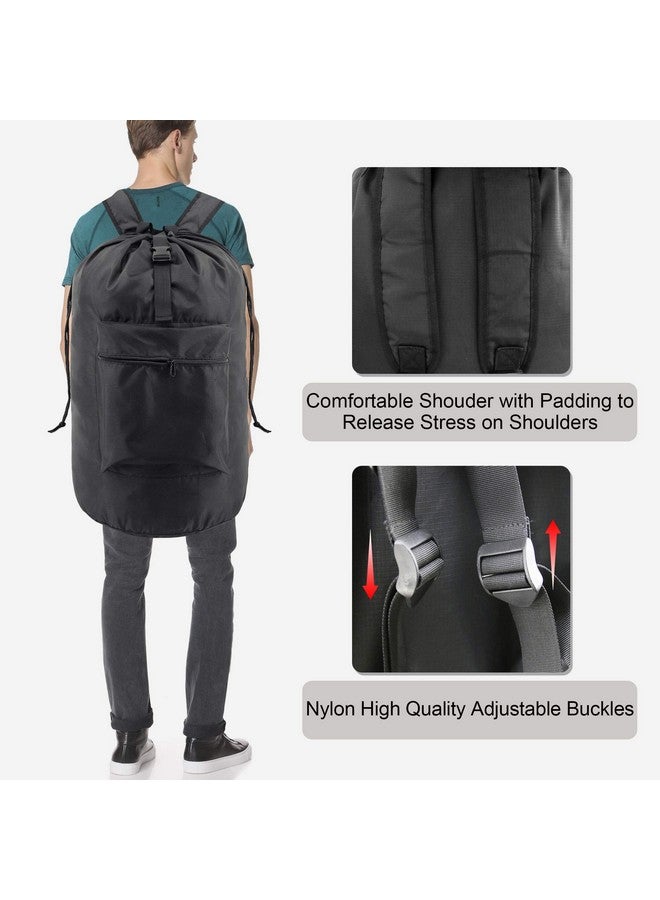 BeeGreen BeeGreen Laundry Bag Backpack w Adjustable Shoulder Straps College Dorm Essentials w Drawstring Closure for Travel Camp Heavy Duty Laundry Backpack Portable w Handle Xlarge Black  - Image 3