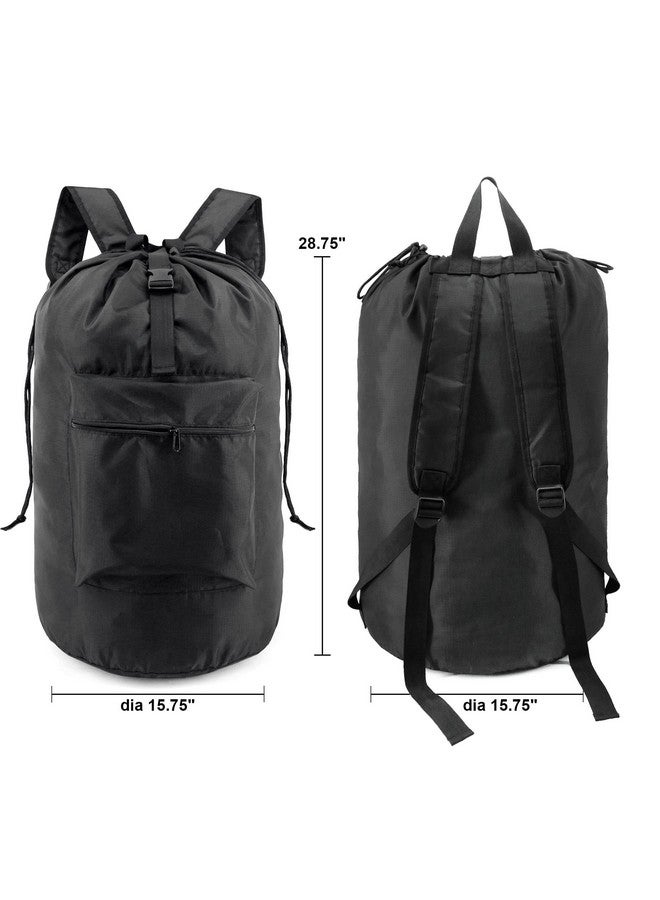 BeeGreen BeeGreen Laundry Bag Backpack w Adjustable Shoulder Straps College Dorm Essentials w Drawstring Closure for Travel Camp Heavy Duty Laundry Backpack Portable w Handle Xlarge Black  - Image 1