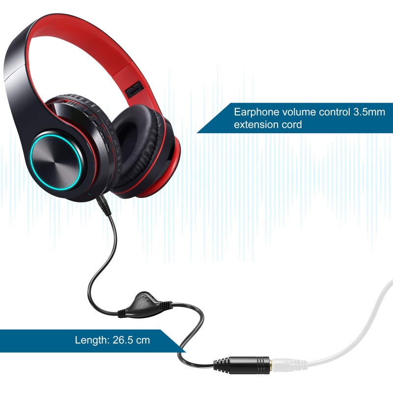 PChero 3.5mm Headphone Extension Cables, 2pcs 3.5mm Male to Female Stereo Audio Extension Cord with Volume Adjustment Control for Smartphone Tablets MP3 Players - 10inch - Image 4