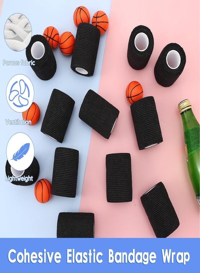 Vabrloy Black Self Adhesive Bandage Wrap,12 PCS 4" x 5 Yards Elastic Adhesive Tape for Sports,Elastic,Self Stick,Stretch,Breathable Cohesive Bandage for Wrist Ankle Knee Leg First Aid Sprains Swelling - Image 4
