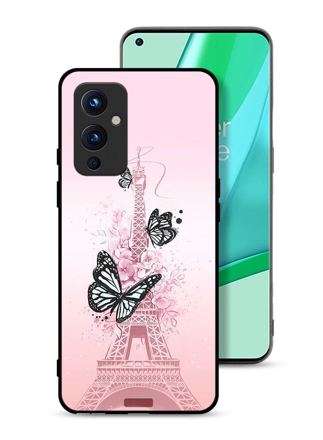Tolwak OnePlus 9 5G Protective Case Cover Butterflies On Eiffel Tower - Image 1