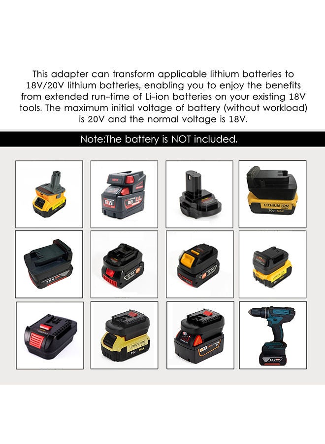 Loquat Lithium Battery Convert Adapter Black 11.5x5.5x8.8cm - Image 4