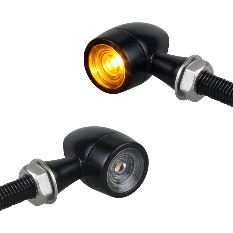 QUASCO Led Motorcycle Turn Signal Lights Universal Mini Front Blinkers Compatible with Harley Honda Suzuki Triumph Yamaha