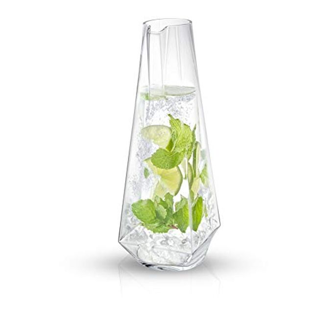 JoyJolt Infiniti 43Oz Deluxe Glass Pitcher - Premium Quality Crystal Lemonade & Sangria Pitcher - Elegant Classic Design - Perfect for Fruit Infusion & Iced Tea