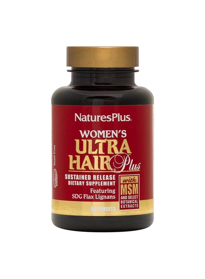 NaturesPlus Women's Ultra Hair Plus, Sustained Release - 60 Tablets - All-Natural Hair Growth Supplement - with Biotin - Promotes Healthy Hair, Skin & Nails - Gluten-Free - 30 Servings - Image 1