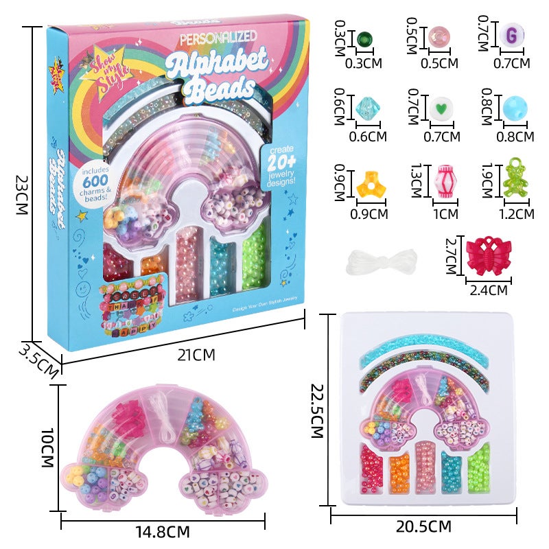 Children DIY Beads Toy Set - Rainbow & Unicorn Beads - Image 4