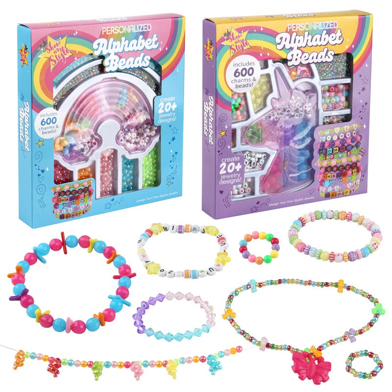 Children DIY Beads Toy Set - Rainbow & Unicorn Beads - Image 1