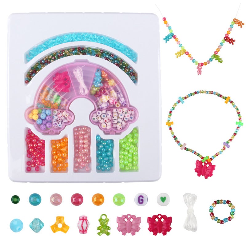 Children DIY Beads Toy Set - Rainbow & Unicorn Beads - Image 3