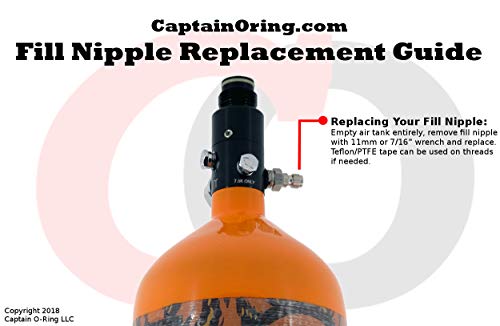 Captain O-Ring - Paintball HPA Air Tank Fill Nipple [Bonus CO Microfiber Cloth] - Image 4