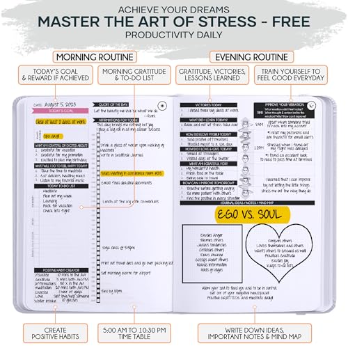 Freedom Mastery Adhd Daily Planner - A Self Care Personal Gratitude Journal to Increase Productivity and Success in Life & Work, Weekly & Monthly Undated Planner for Women and Men, Vision Board & Organizer + Stickers - Image 4