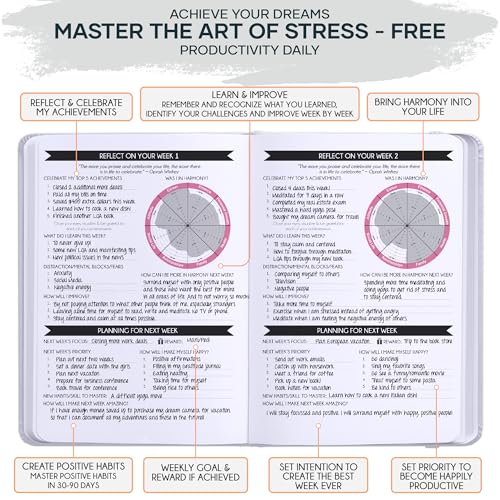 Freedom Mastery Adhd Daily Planner - A Self Care Personal Gratitude Journal to Increase Productivity and Success in Life & Work, Weekly & Monthly Undated Planner for Women and Men, Vision Board & Organizer + Stickers - Image 5