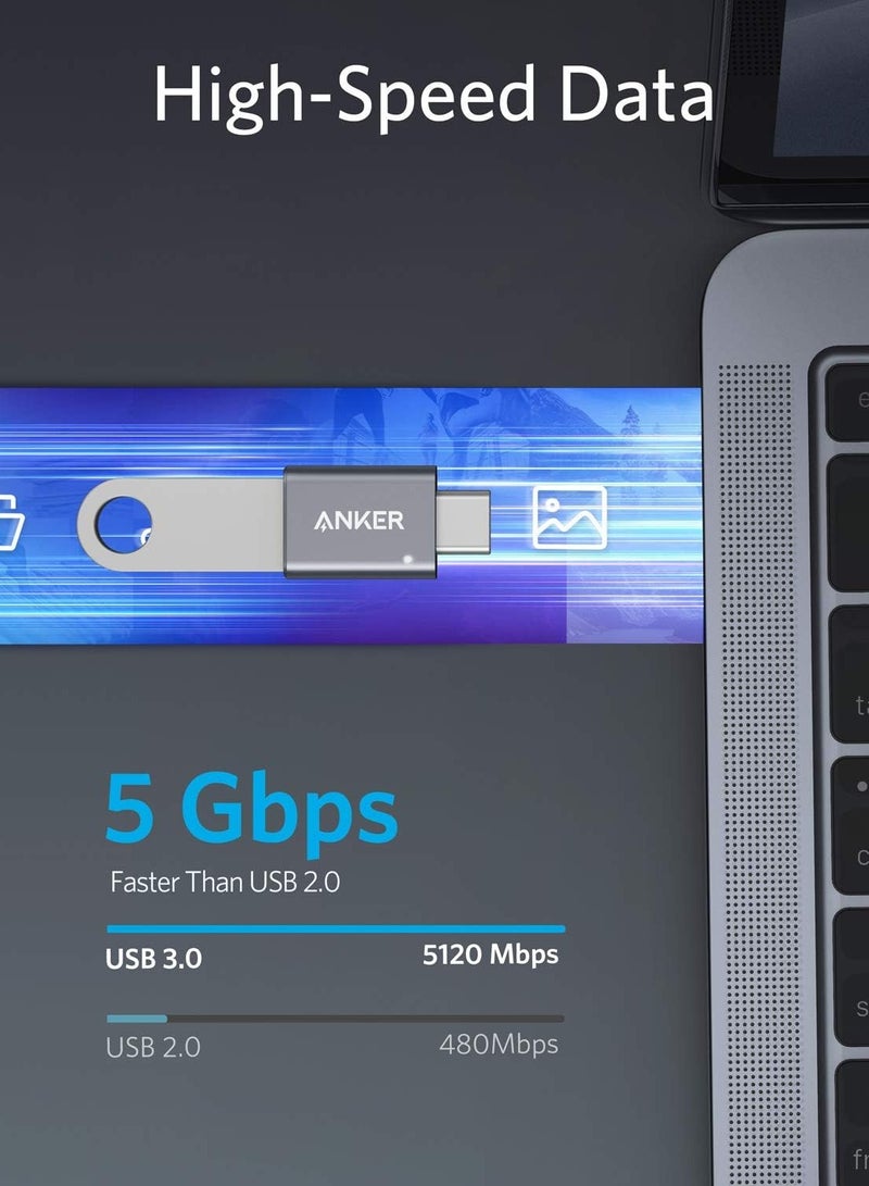 Anker USB C Adapter (2 Pack), Anker USB C to USB Adapter High-Speed Data Transfer, USB-C to USB 3.0 Female Adapter for MacBook Pro 2020, iPad Pro 2020, Samsung Notebook 9, Dell XPS and More Type C Devices - Image 3