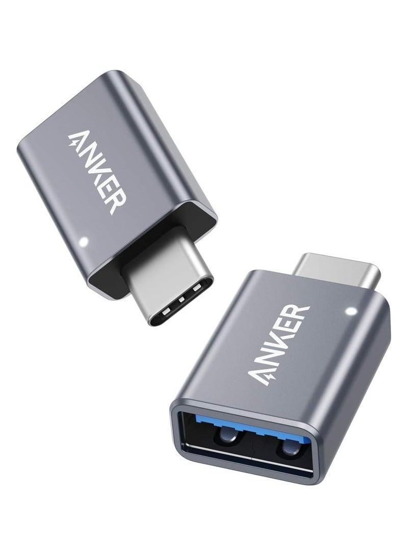 Anker USB C Adapter (2 Pack), Anker USB C to USB Adapter High-Speed Data Transfer, USB-C to USB 3.0 Female Adapter for MacBook Pro 2020, iPad Pro 2020, Samsung Notebook 9, Dell XPS and More Type C Devices - Image 1