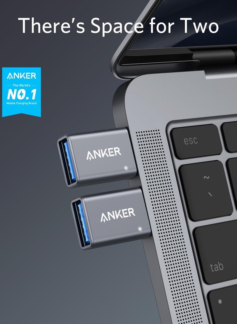 Anker USB C Adapter (2 Pack), Anker USB C to USB Adapter High-Speed Data Transfer, USB-C to USB 3.0 Female Adapter for MacBook Pro 2020, iPad Pro 2020, Samsung Notebook 9, Dell XPS and More Type C Devices - Image 2