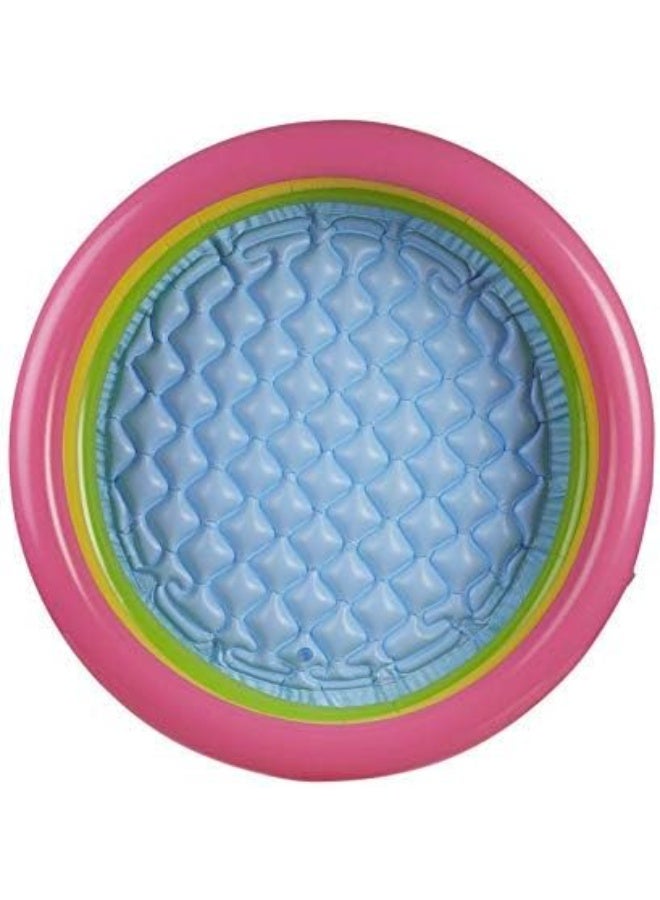 Inflatable Kids Pool – Round 3-Ring Design with Rainbow Colors – Lightweight Small Swimming Pool (60×25 cm) - Image 2