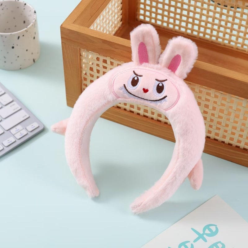 Generic Cute Labubu Plush Monster Hairband Pink FG149-04 
