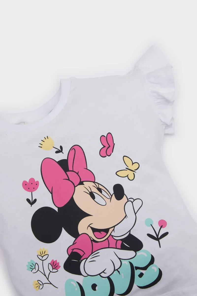 Defacto Baby Girl Disney Mickey &amp; Minnie Crew Neck T-Shirt