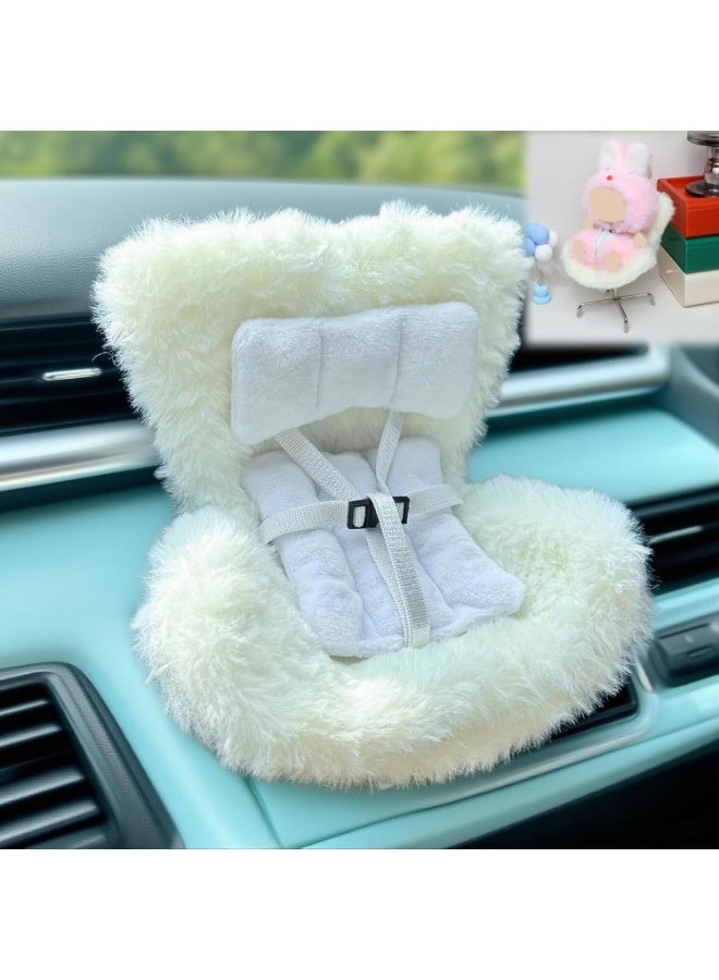 HASTHIP® Car Ornament, Mini Soft Plush Seat for 4'' Doll, with Safe Belt, Clip-on Doll Seat for Air Vent, Car Interior Decoration Charm