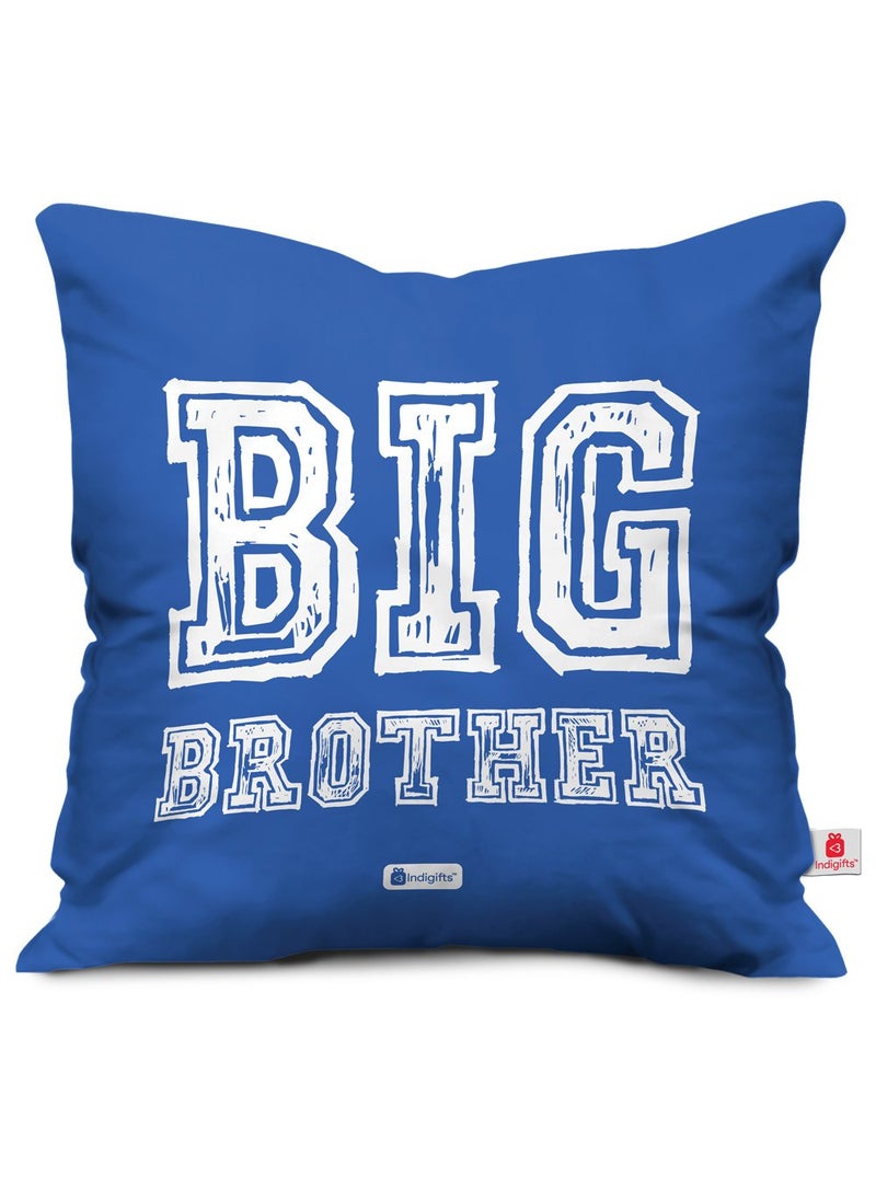 Indigifts Indigifts Rakshabandhan Gifts for Brother Big Brother Quote Printed Cushion 12"x12" with Filler, Mug 330 ml, Rudraksha Rakhi for Brother, Roli & Greeting Card - Raksha Bandhan Gift  - Image 5