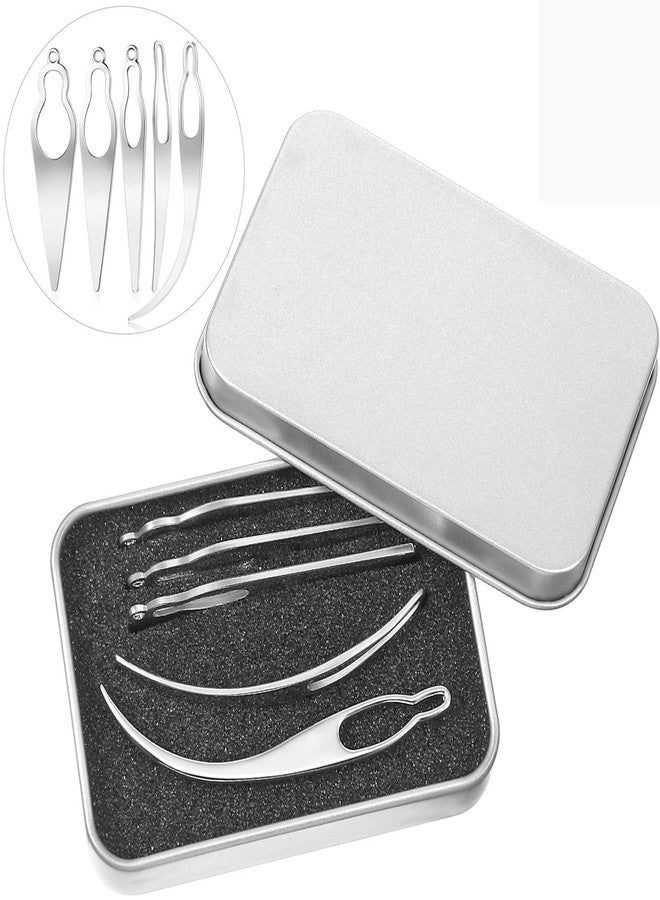 WILLBOND 5 Pcs Dreadlock Interlocking Tool for Locs with Metal Box Sisterlock Retighten Tool for Dreadlocks Interlocks Crochet Braiding Hair Tightening Maintaining Extensions Accessory（Silver） - Image 1