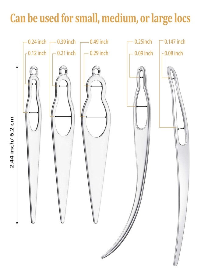 WILLBOND 5 Pcs Dreadlock Interlocking Tool for Locs with Metal Box Sisterlock Retighten Tool for Dreadlocks Interlocks Crochet Braiding Hair Tightening Maintaining Extensions Accessory（Silver） - Image 2
