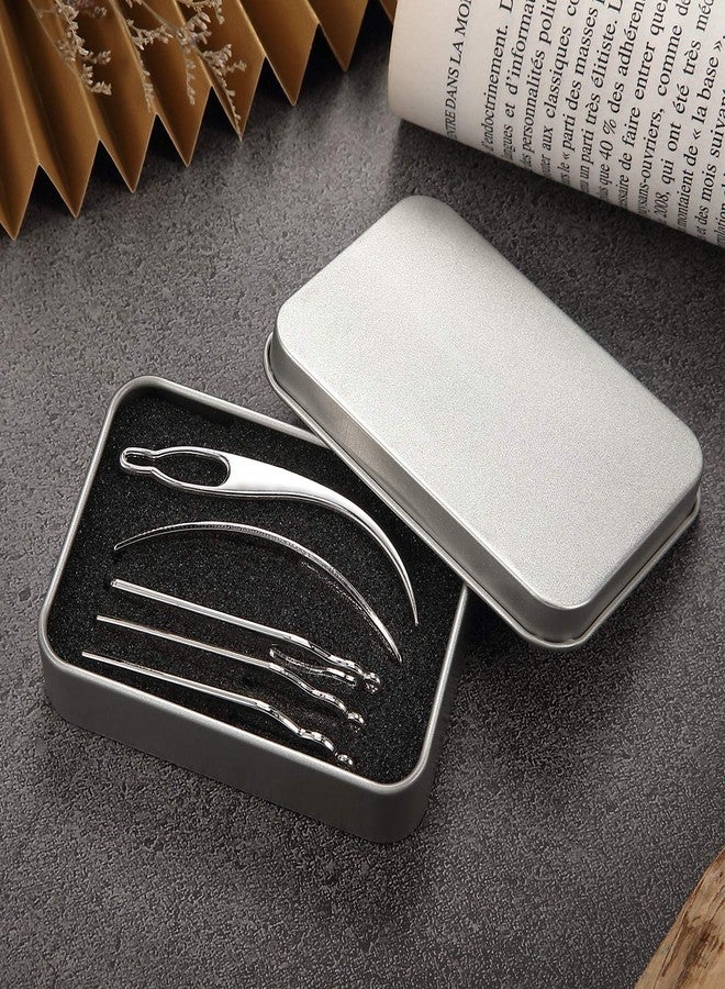 WILLBOND 5 Pcs Dreadlock Interlocking Tool for Locs with Metal Box Sisterlock Retighten Tool for Dreadlocks Interlocks Crochet Braiding Hair Tightening Maintaining Extensions Accessory（Silver） - Image 5
