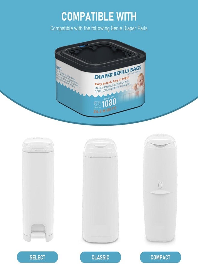 Fununcat Jumbo+ Square Refills Disposal Bags Refill Compatible with Diaper Genie Classic, Compact and Select Pails, Hold Up to 1080 Newborn-Sized Diapers Per Refill, 3 Pack - Image 3