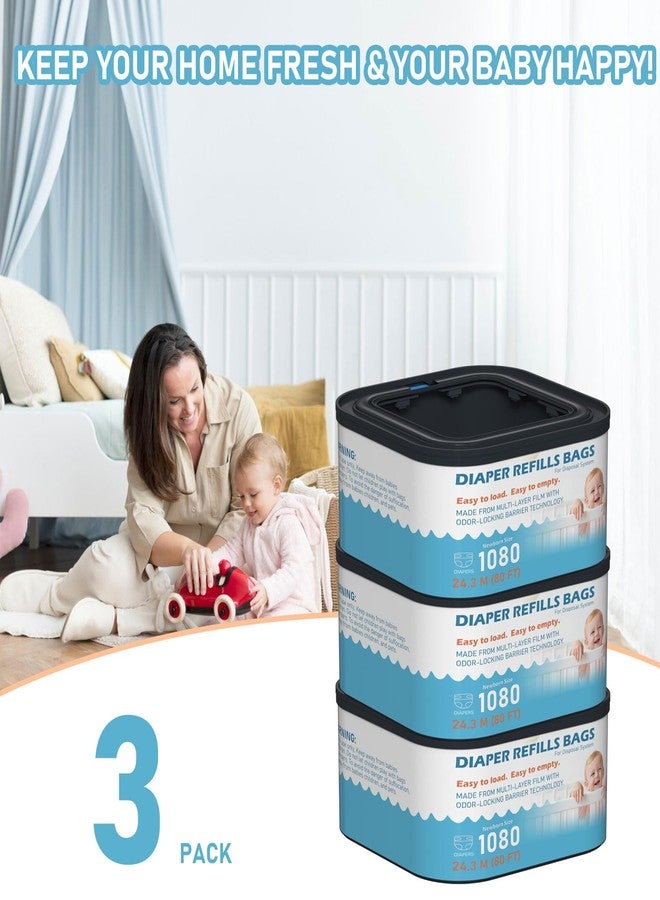Fununcat Jumbo+ Square Refills Disposal Bags Refill Compatible with Diaper Genie Classic, Compact and Select Pails, Hold Up to 1080 Newborn-Sized Diapers Per Refill, 3 Pack - Image 5