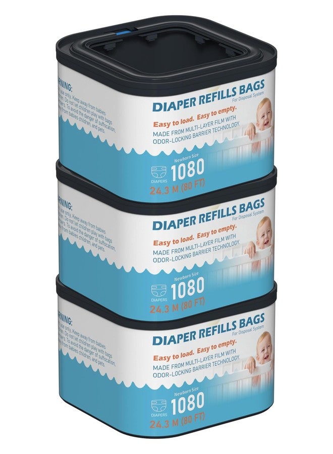 Fununcat Jumbo+ Square Refills Disposal Bags Refill Compatible with Diaper Genie Classic, Compact and Select Pails, Hold Up to 1080 Newborn-Sized Diapers Per Refill, 3 Pack - Image 1