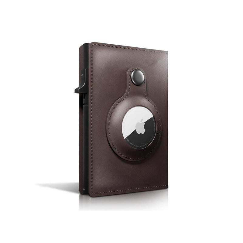 SOLARAE AirTag Wallet, Trackable Wallet with AirTag Holder, RFID-Blocking Minimalist Leather Wallet, Slim Leather Airtag Wallet, Men and Women, Smart Wallet, AirTag Not Included (Mocha) - Image 2
